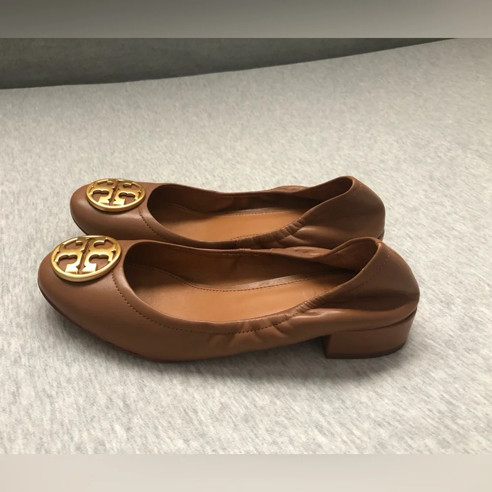 Tory Burch Leather Ballet Shoes MINNIE TRAVEL HEELS Size: US 6